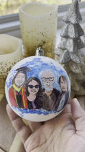Load and play video in Gallery viewer, Custom Painted Ornament - Family Portrait , Friends portrait
