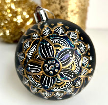 Load image into Gallery viewer, Hand Painted Christmas Ornament - BLACK AND GOLD 3
