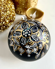 Load image into Gallery viewer, Hand Painted Christmas Ornament - BLACK AND GOLD 2

