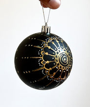 Load image into Gallery viewer, Hand Painted Christmas Ornament - BLACK AND GOLD 12
