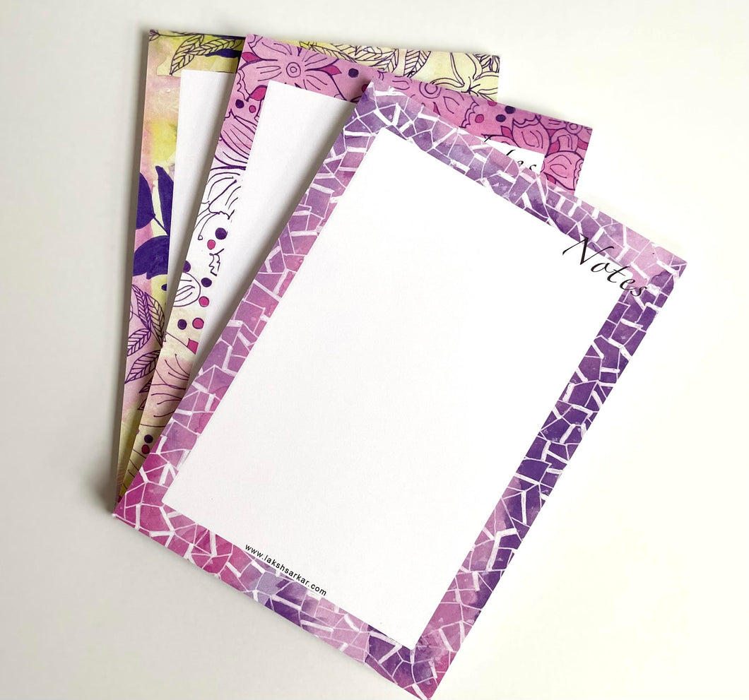 Notepads - Set of 3 ( any design )