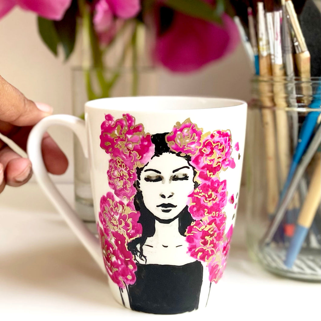 Shelby - Flower Girl -Hand Painted Mug