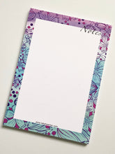 Load image into Gallery viewer, Notepad - Blue and Pink Floral meadow
