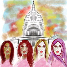 Load image into Gallery viewer, Illustration - Women&#39;s rights is Human rights , State Capitol Background
