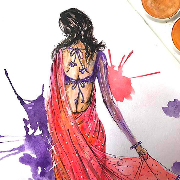 Premium Vector  Beautiful indian woman in traditional saree