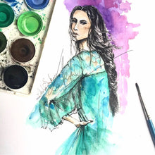 Load image into Gallery viewer, Sultry and confident - fashion illustration
