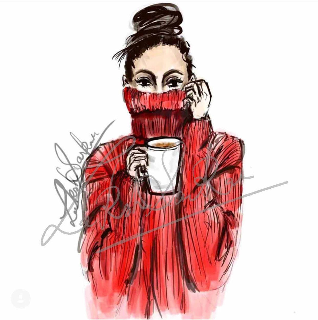 Sweater weather and coffee illustration
