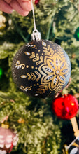 Load image into Gallery viewer, Hand Painted Christmas Ornament - BLACK AND GOLD 10
