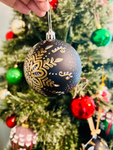 Load image into Gallery viewer, Hand Painted Christmas Ornament - BLACK AND GOLD 10
