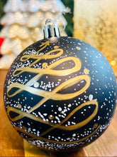 Load image into Gallery viewer, Hand Painted Christmas Ornament - BLACK AND GOLD 8
