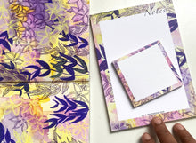 Load image into Gallery viewer, Notepad - Leafy Purple and Yellow
