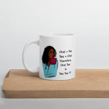 Load image into Gallery viewer, White glossy mug- Chai Chai or Tea Tea - Right Handed Mug
